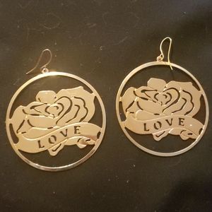 Hoop Dangle "LOVE" Earrings